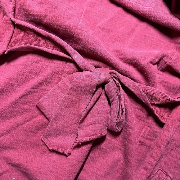 Lucky Brand Womens Open Cardigan Size XS Burgundy Mid Length Pockets Collared - Picture 10 of 15